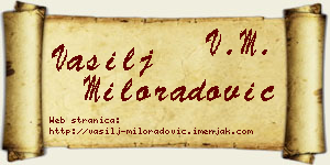 Vasilj Miloradović vizit kartica